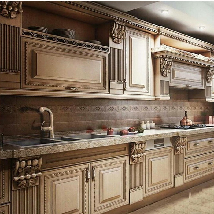 کابینت با روکشهای چوبی